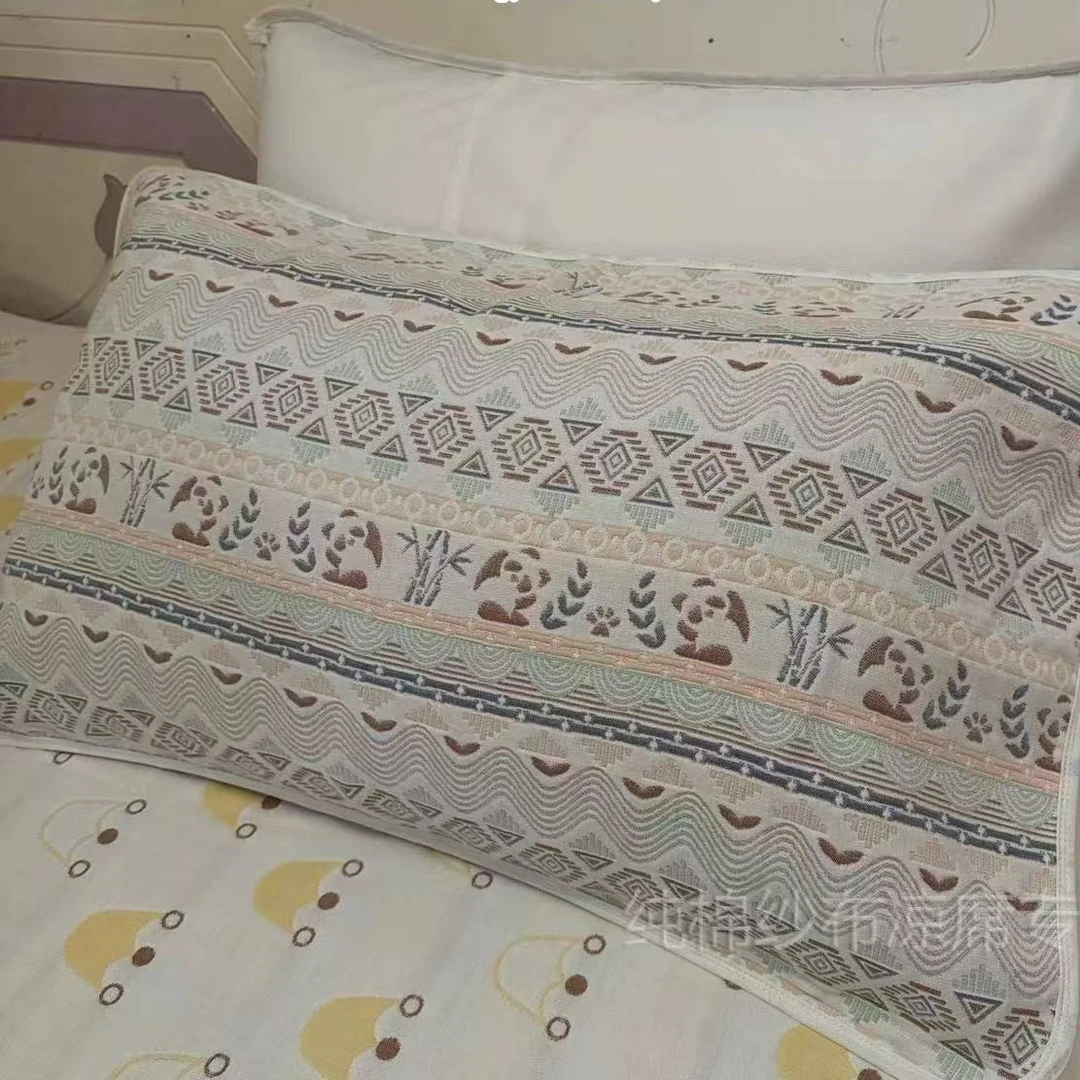 纱布亚暂【熊猫】枕巾一对