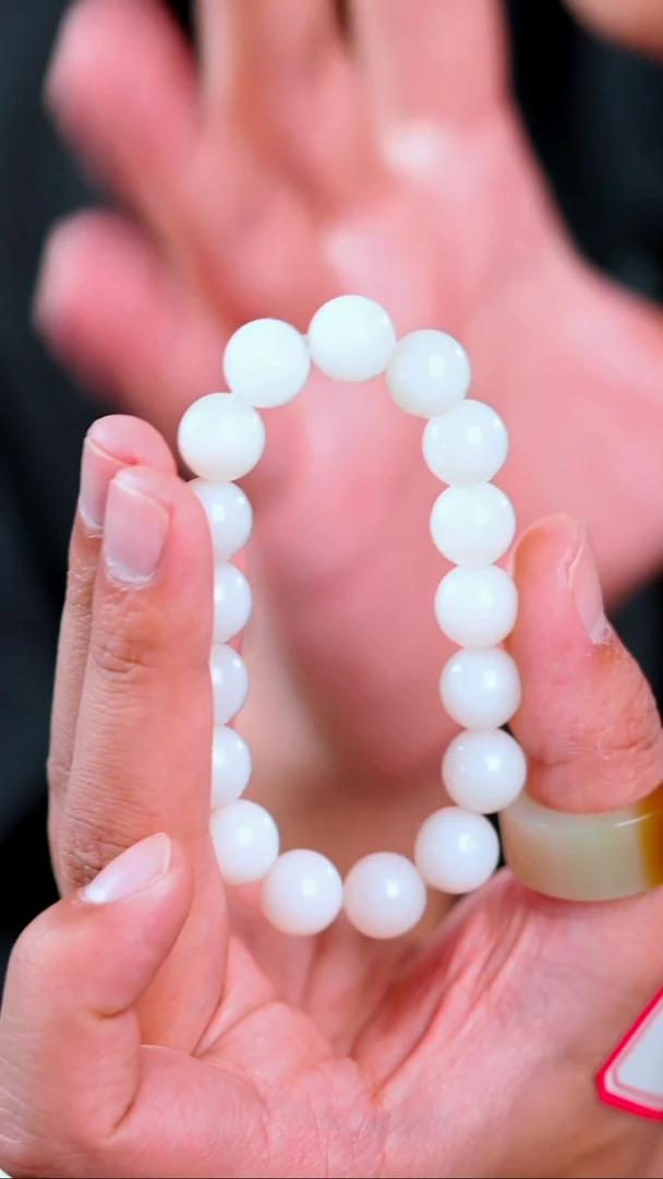 未镶嵌手串和田玉（白玉）圆珠12mm