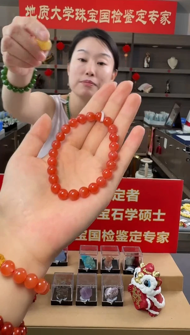 未镶嵌手串南红玛瑙保山冰红南红玛瑙圆珠手串8-8.5mm