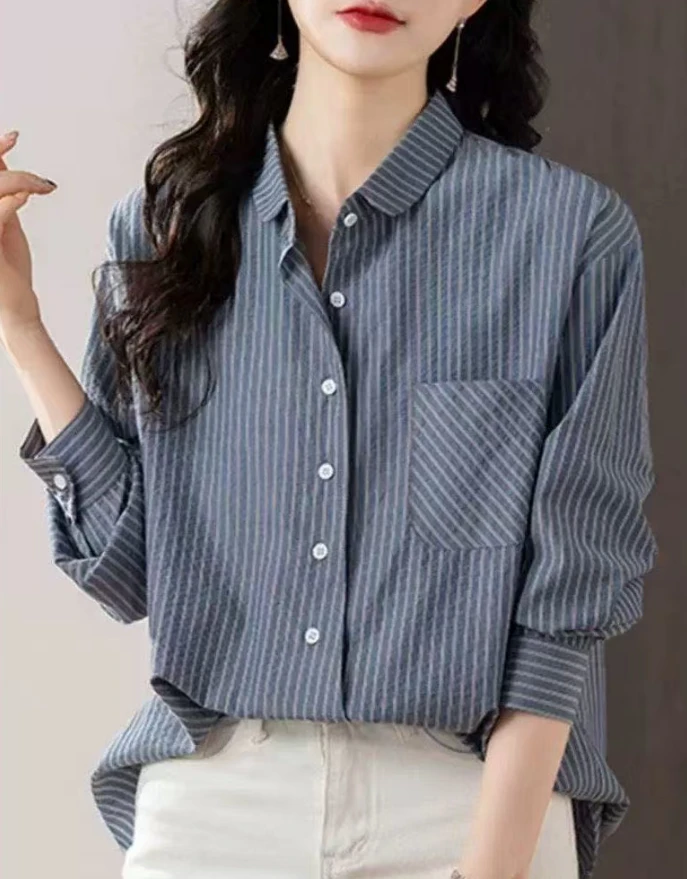 B704-1#时尚简约大气长袖衬衫（XL~4XL 90~150斤）