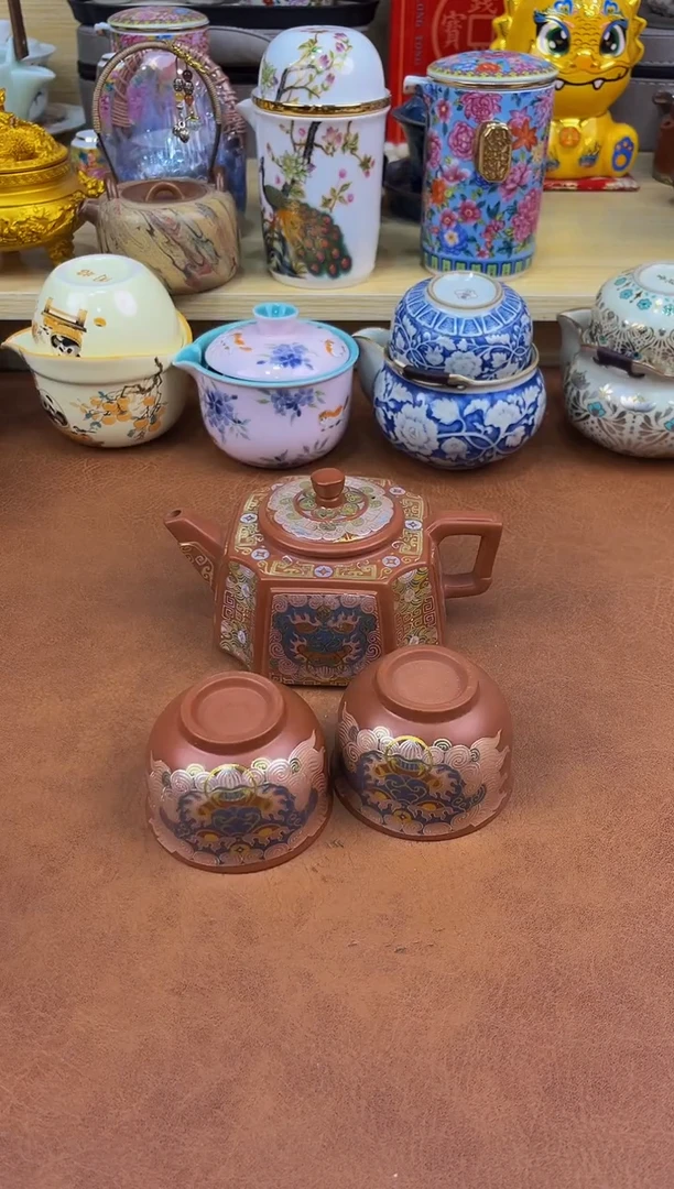 陶瓷茶具摆件旅行套组