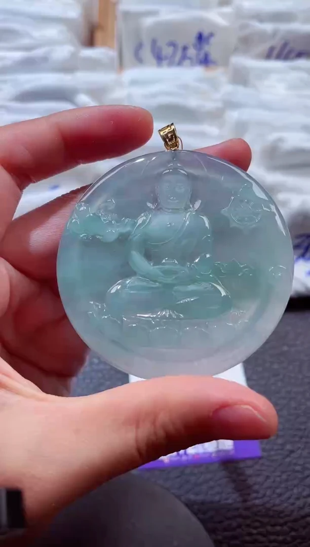 颈饰18K金镶嵌翡翠00006550大日