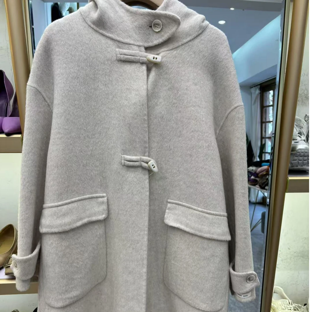 欧货连帽宽松大衣