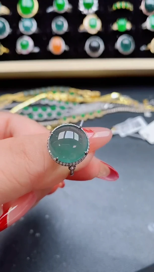 【闪购商品】翡翠戒指银S925镶嵌5080508