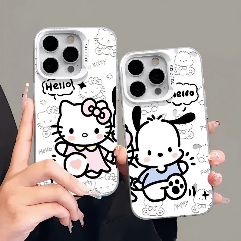 牵手猫狗适用iphone16苹果15一加荣耀元气情侣手机壳vivo华为oppo