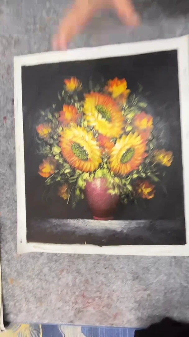 国画油画梅清-50x60-花卉-带书