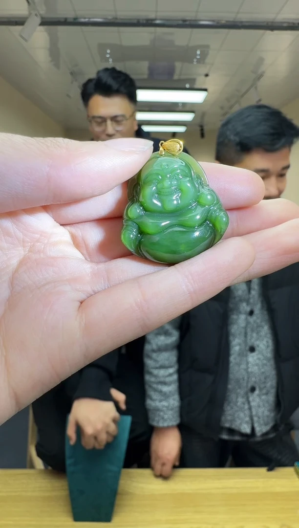 吊坠(赠链)18K金镶嵌和田玉多样性发一件 725