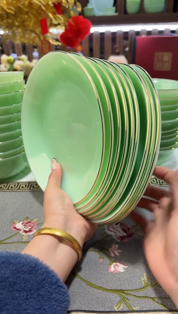 玉瓷8英寸深盘10个