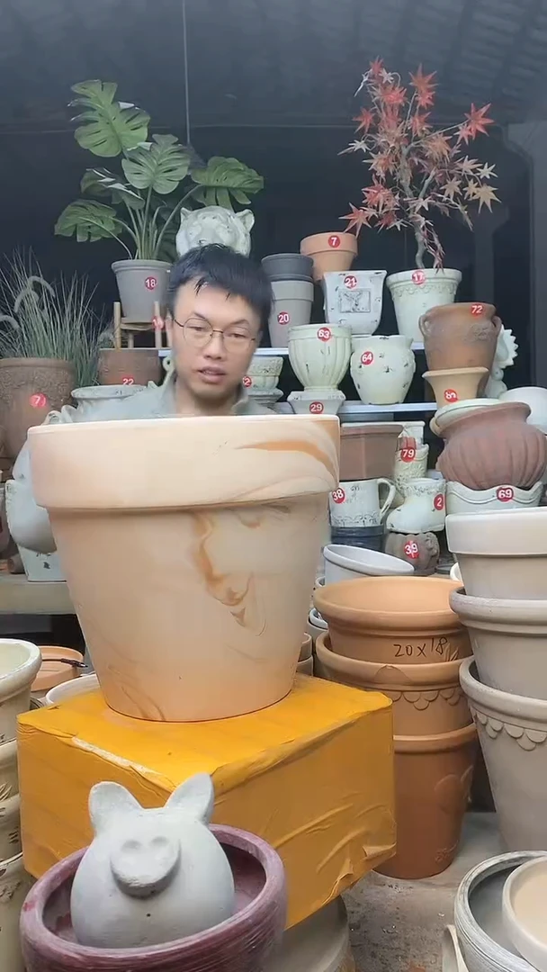 【闪购商品】缸3个26*23（红白）陶玛琪朵无托无托