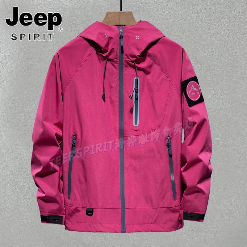 Jeep吉普复古工装外套男春秋款潮牌猎装夹克男休闲冲锋上衣情侣装
