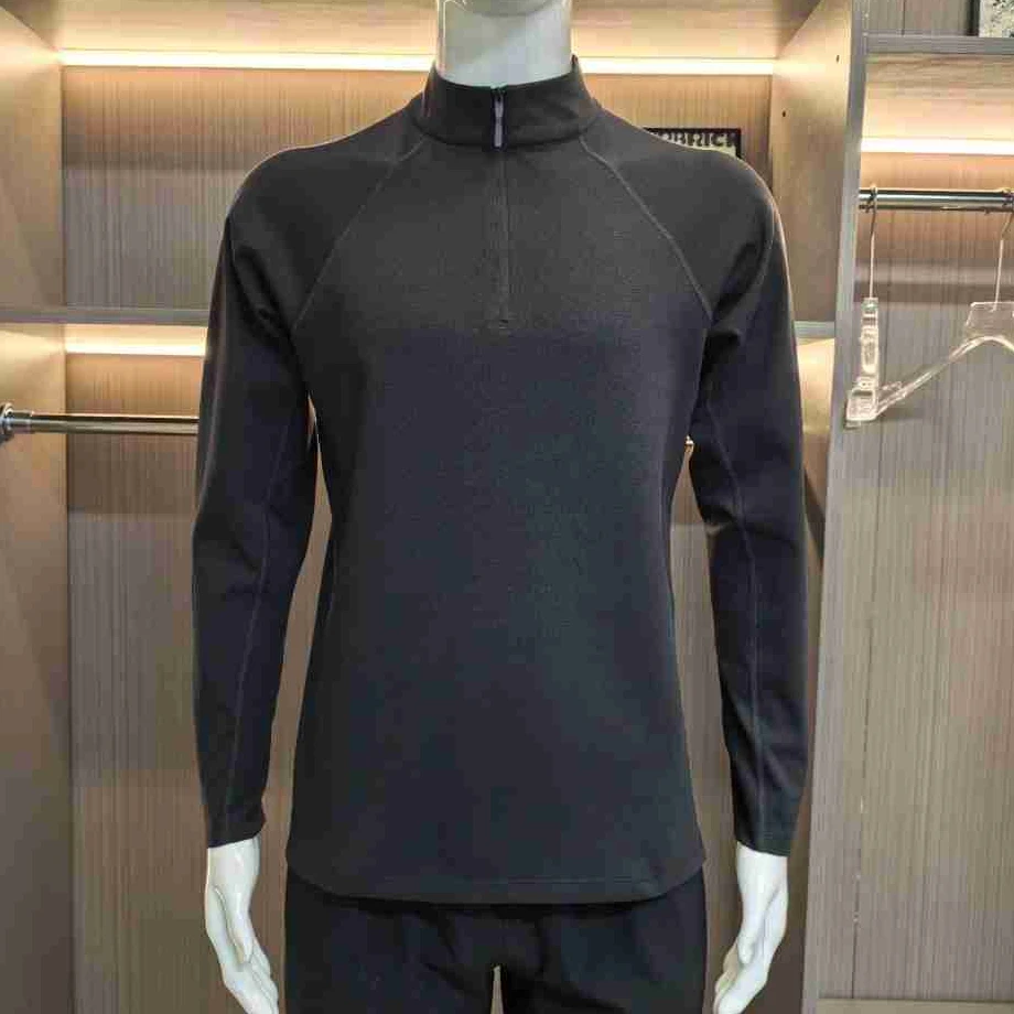 秋款男士立领半拉链户外运动休闲透气速干长袖T恤-8528