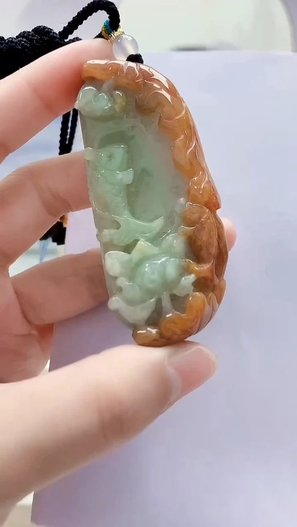 未镶嵌定制翡翠5160lr-毛货挂件14