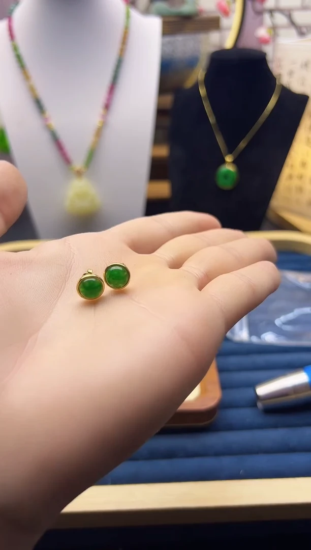 【闪购商品】翡翠耳饰14K金镶嵌E144