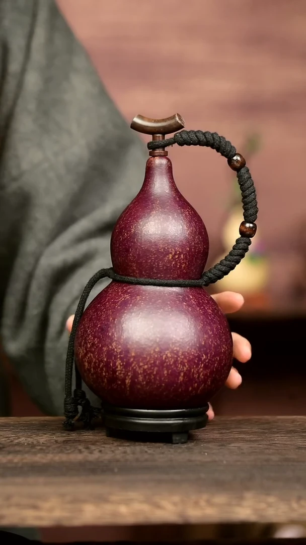 953号中药煮色  550ml左右 大漆葫芦水壶/酒壶 一物一拍