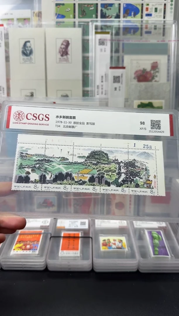 T34 水乡新貌（版号邮票）98分XF