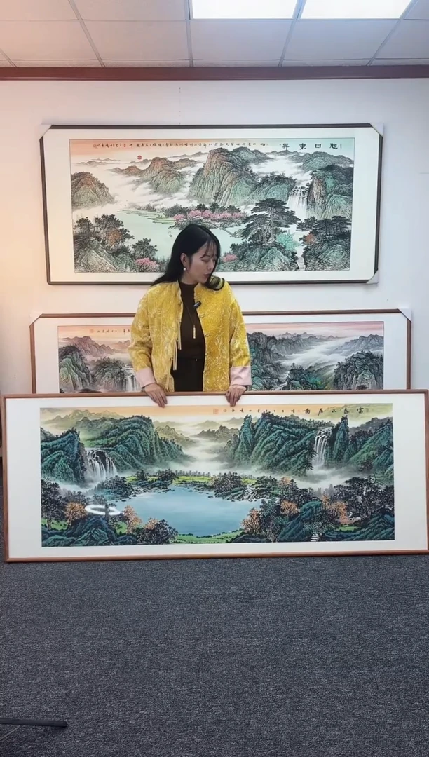 国画富春山居图210*80手绘作品