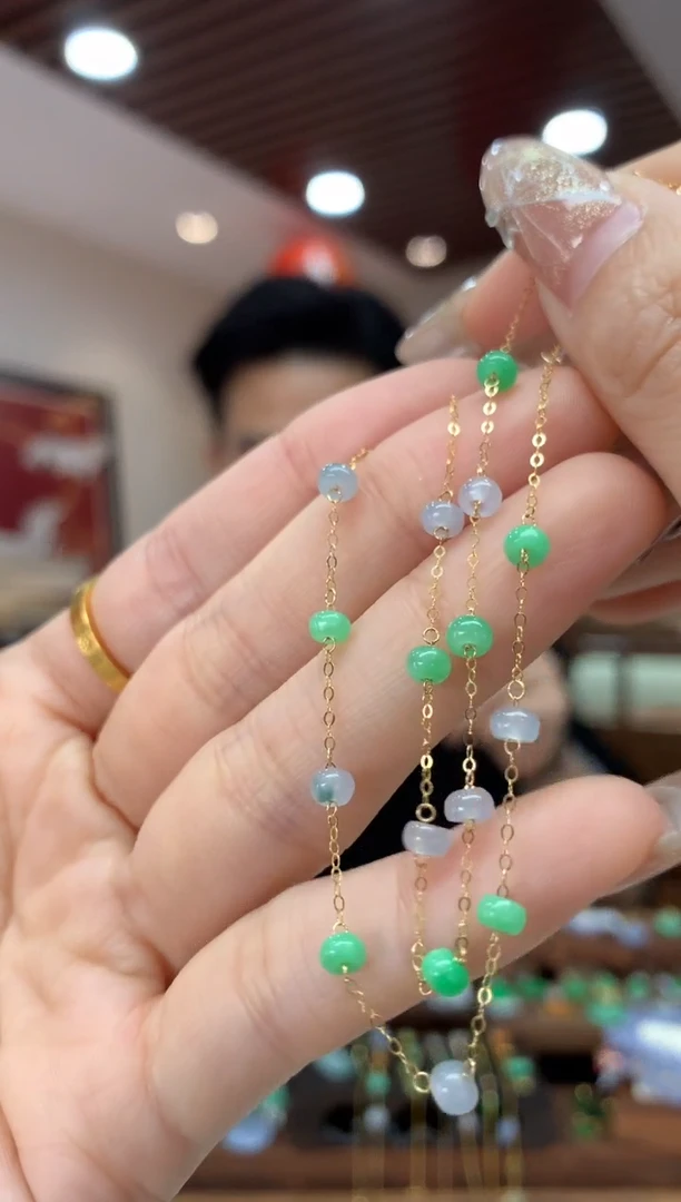 【闪购商品】翡翠手链18K金镶嵌手链多样性发货1件