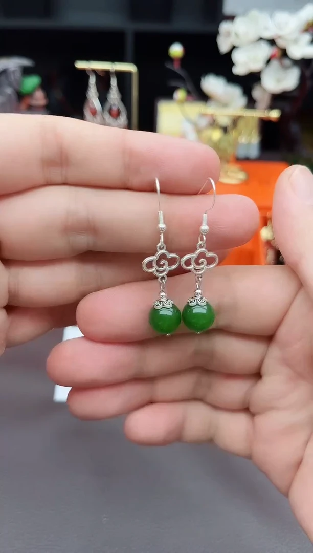 玛瑙/玉髓耳饰银S925镶嵌532000