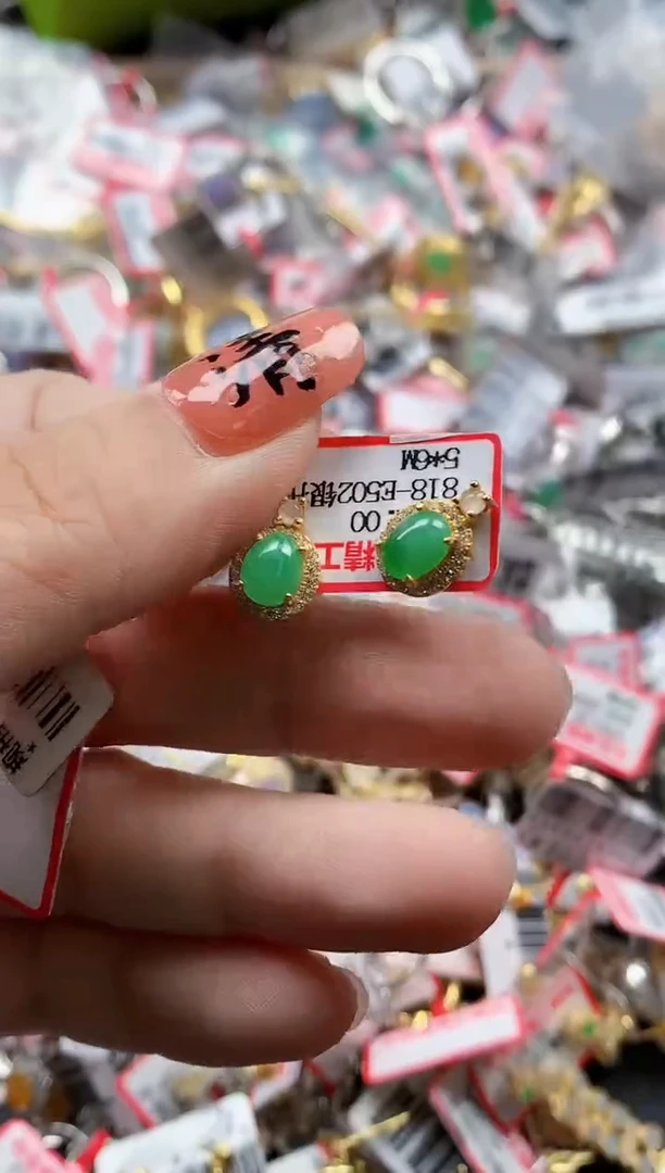 银S925镶嵌戒指翡翠天然A货缅甸翡翠