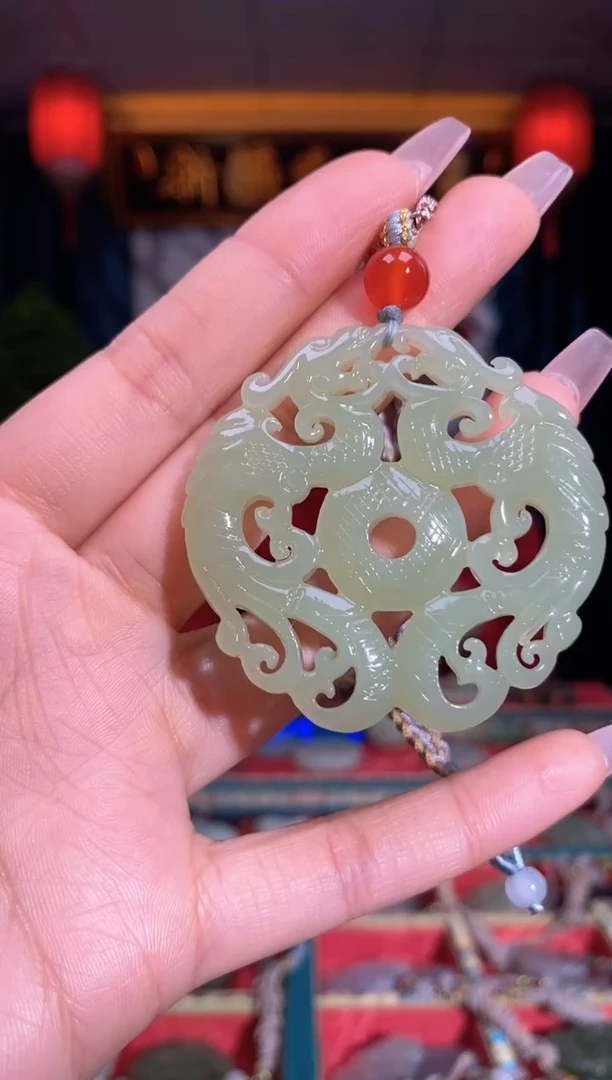 【闪购商品】和田玉颈饰未镶嵌龙凤呈祥