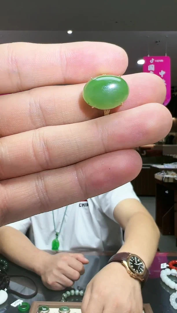 未镶嵌戒指和田玉（碧玉）女戒-多样性发货其中发一