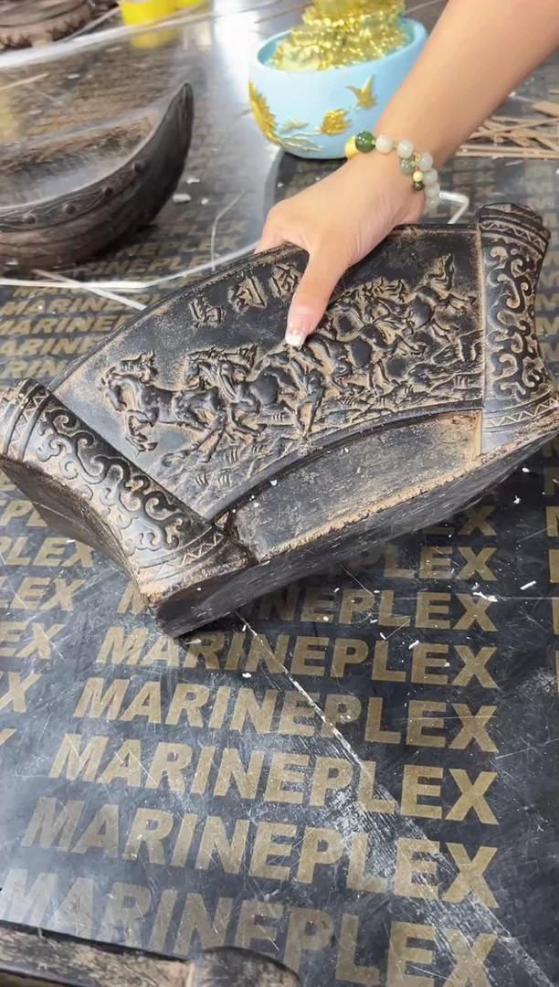 陶土【火山泥】马到成功花盆