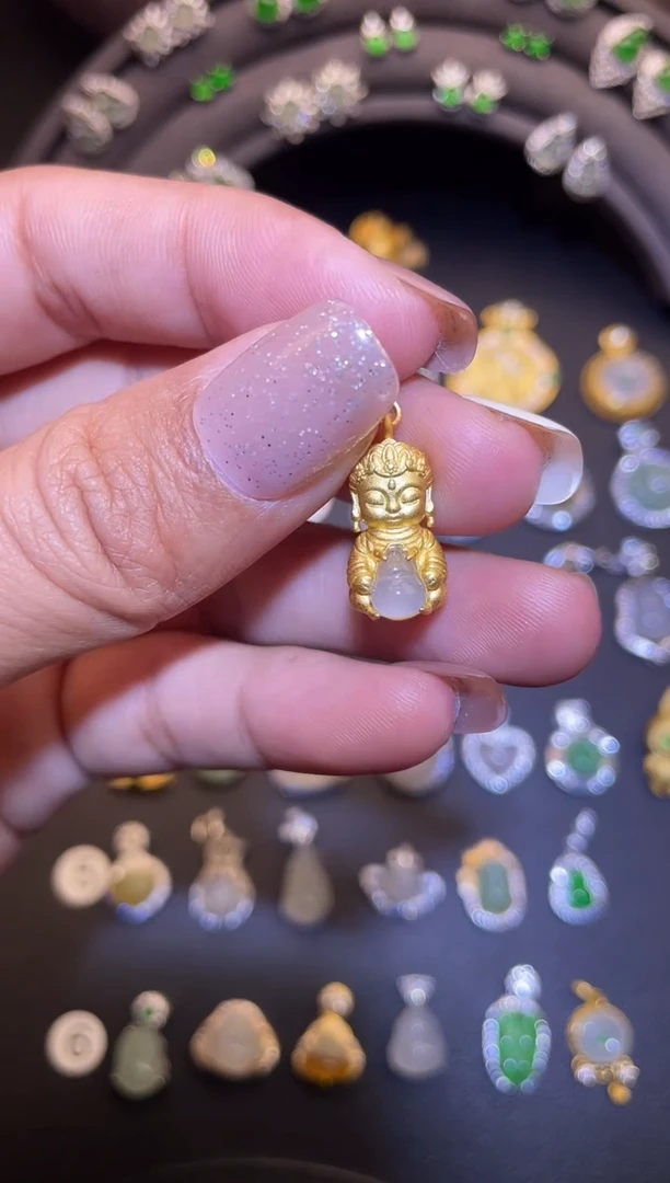 吊坠(不含链)银S925镶嵌翡翠1