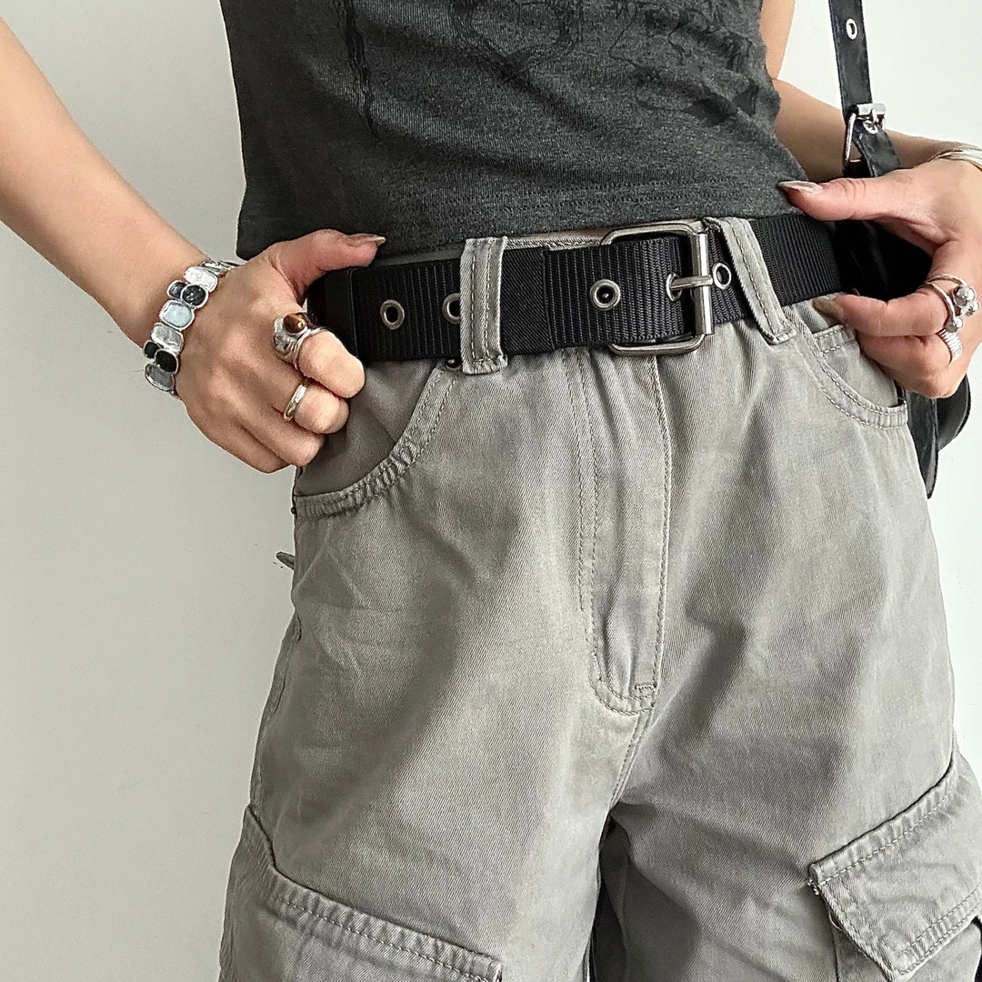 柳吴伟仿尼龙皮带女款配牛仔裤工装裤户外军训腰带男休闲百搭裤带