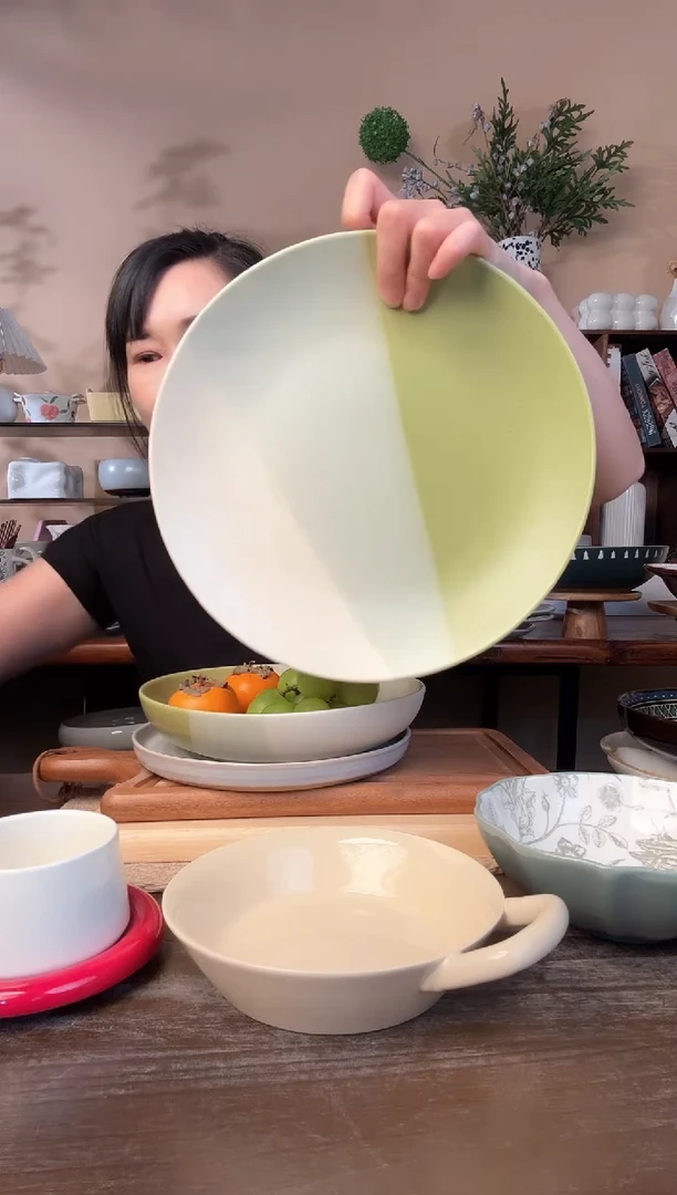 10.5英寸拼色麻点大盘微瑕