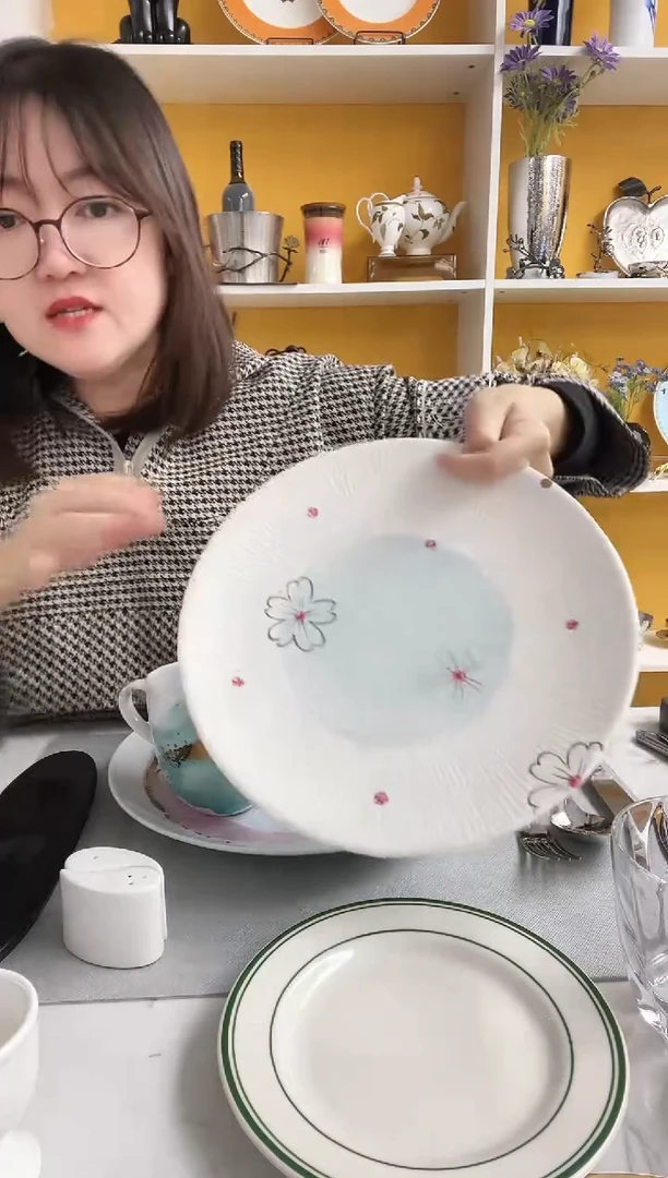 福利款 手绘 花朵盘