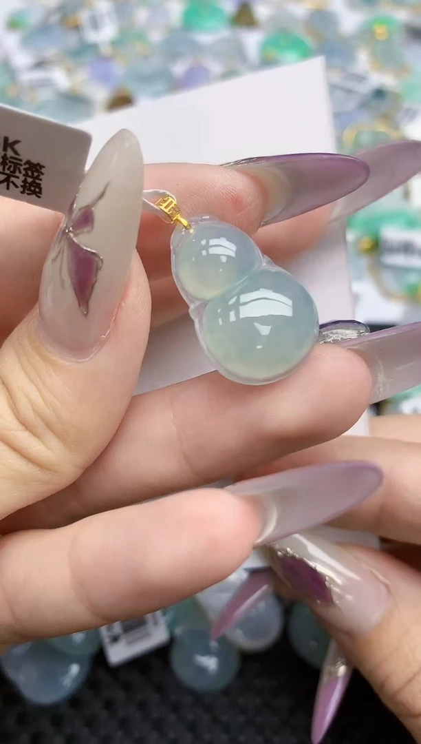 翡翠挂件18K金镶嵌74   天然翡翠A货