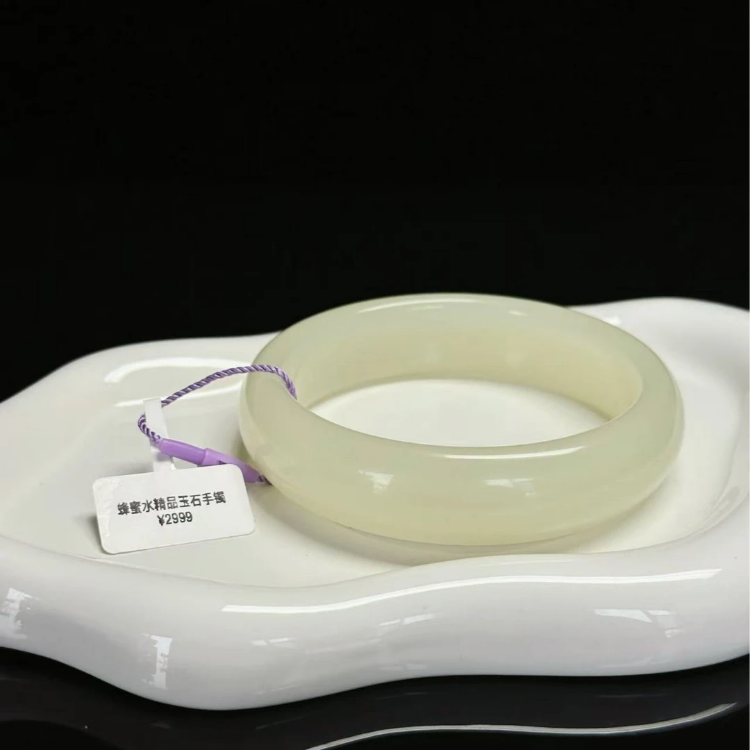 CHUHAN/初菡天然玉石晴水蜂蜜水正圈手镯