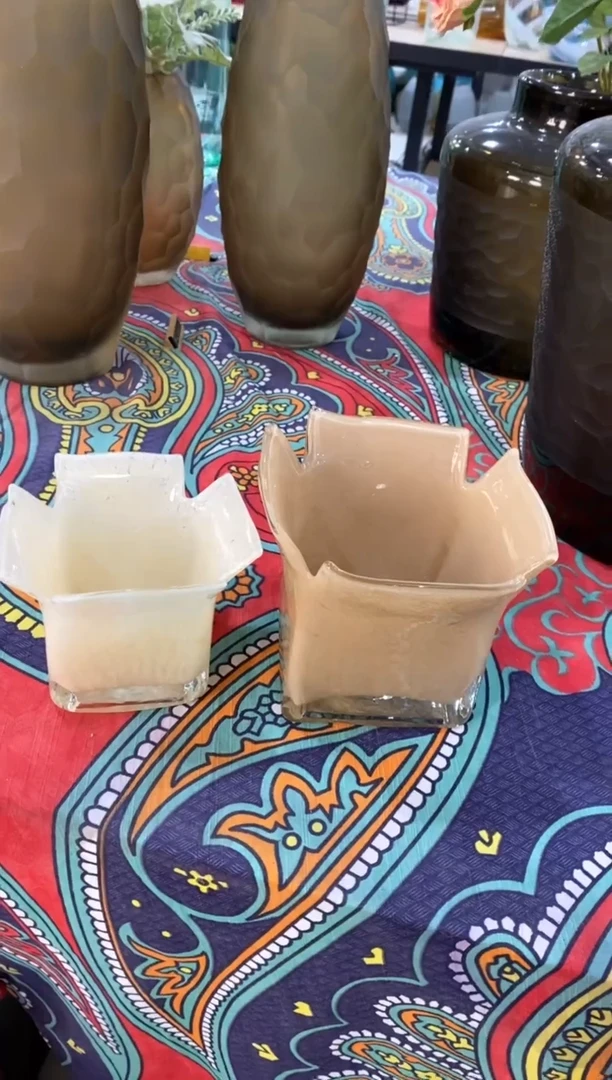 【闪购商品】琉璃慕忆家花瓶微瑕一对