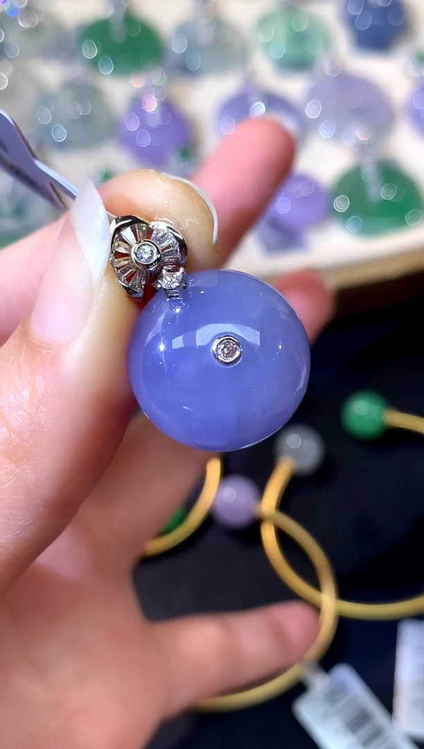 吊坠(不含链)18K金镶嵌翡翠A129|8800