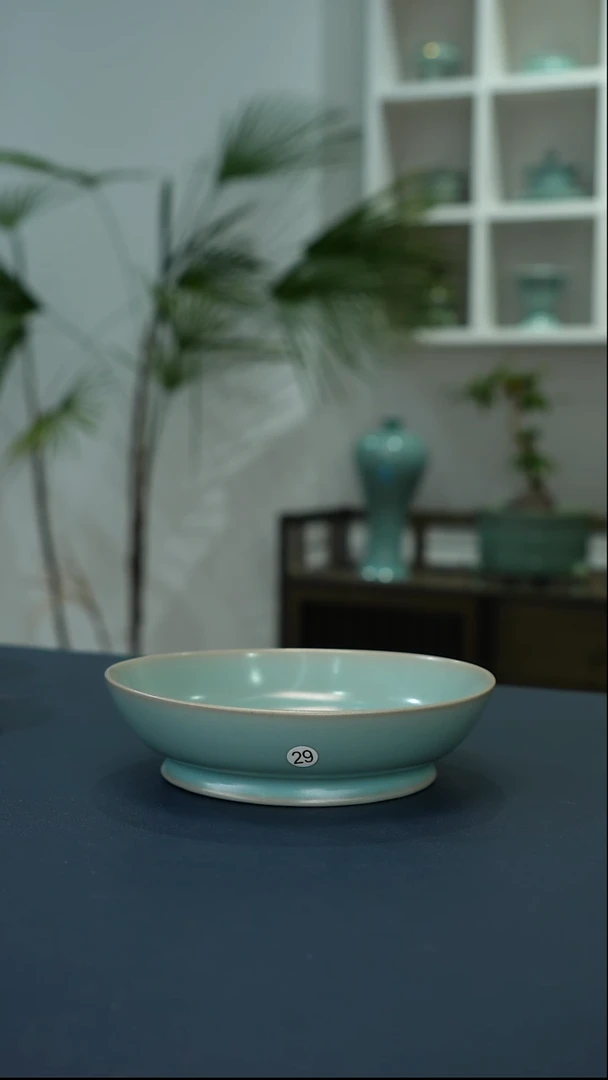 瓷片29号侯家窑口卷足圆洗14.5口径一级品无纹     洁