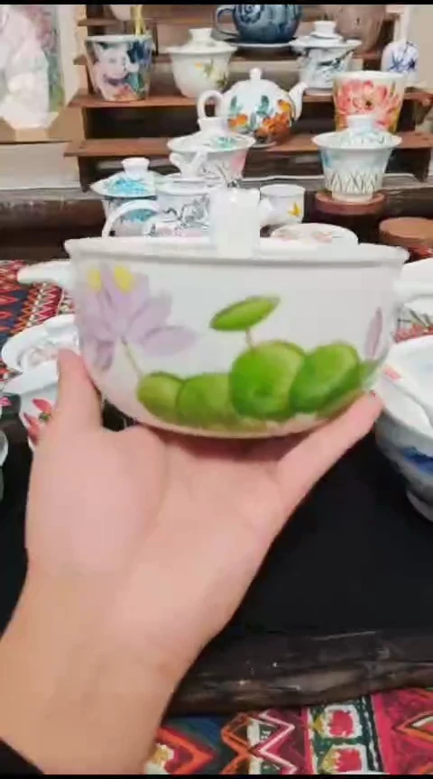 瓷片陶瓷高端国画手工釉下陶瓷浮力价