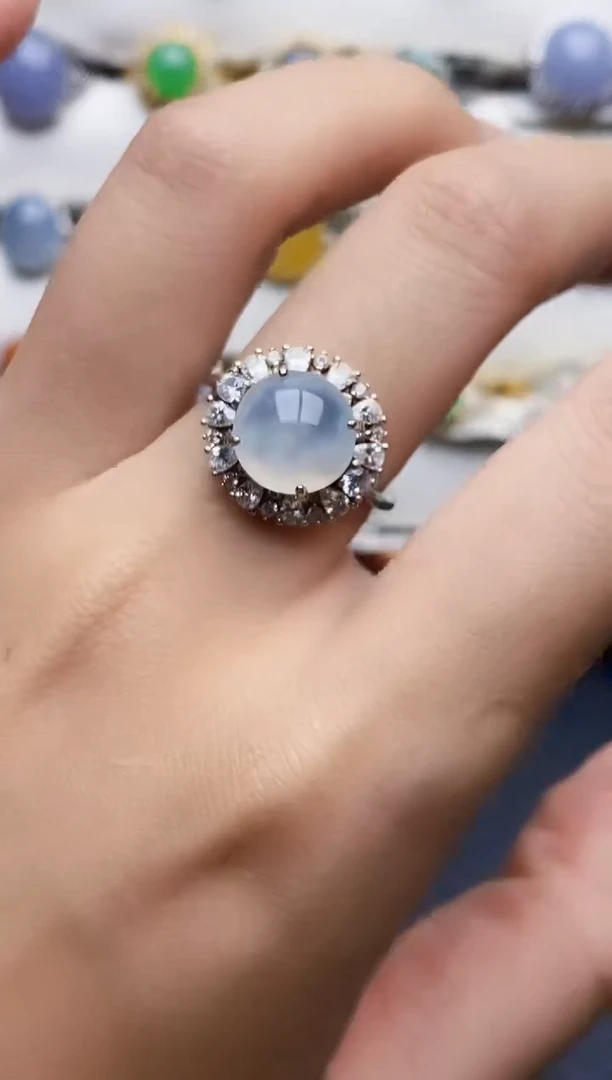 银S925镶嵌戒指翡翠3225