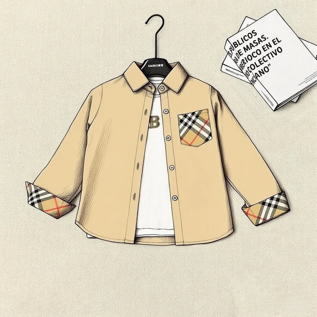 【卡其色衬衫】自然密语衬衫男纯色春秋男童长袖春季女春款格子休闲