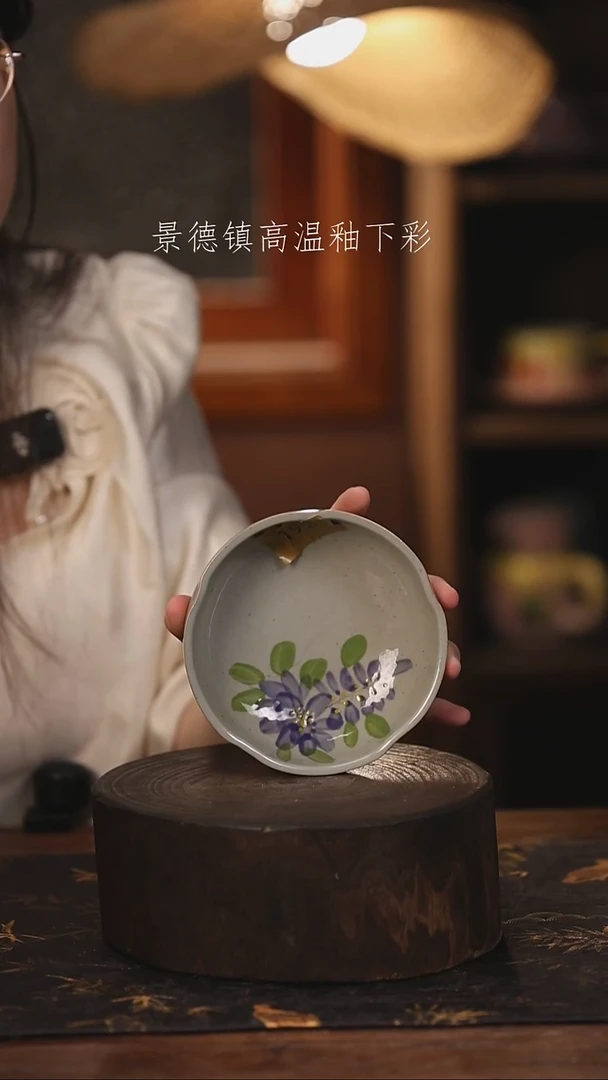 陶瓷景德镇高温釉下手绘陶瓷@L192@