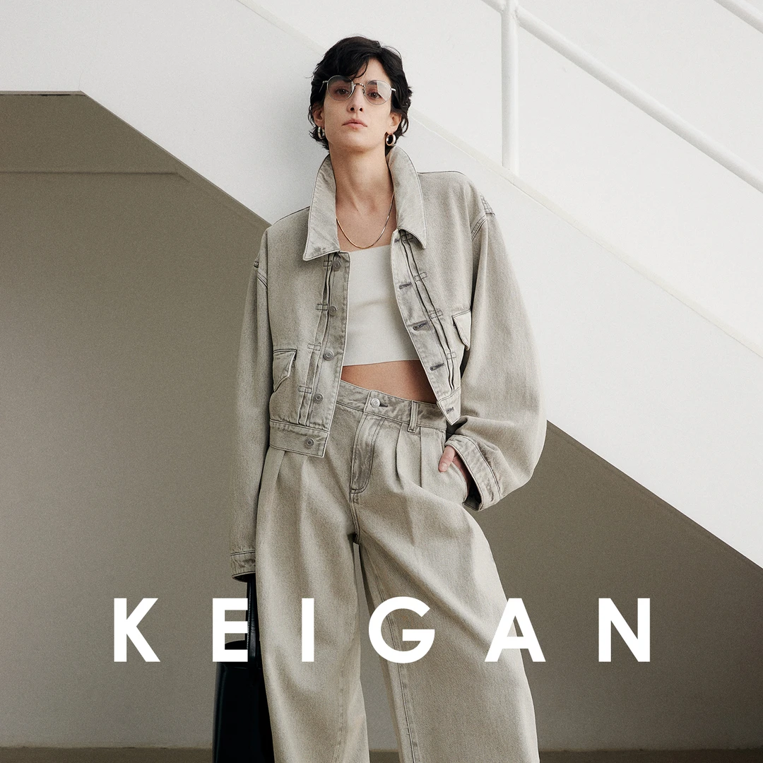 【现货】开间/私服强推 欧洲进口压褶苣时髦微弧袖宽松短牛仔外套