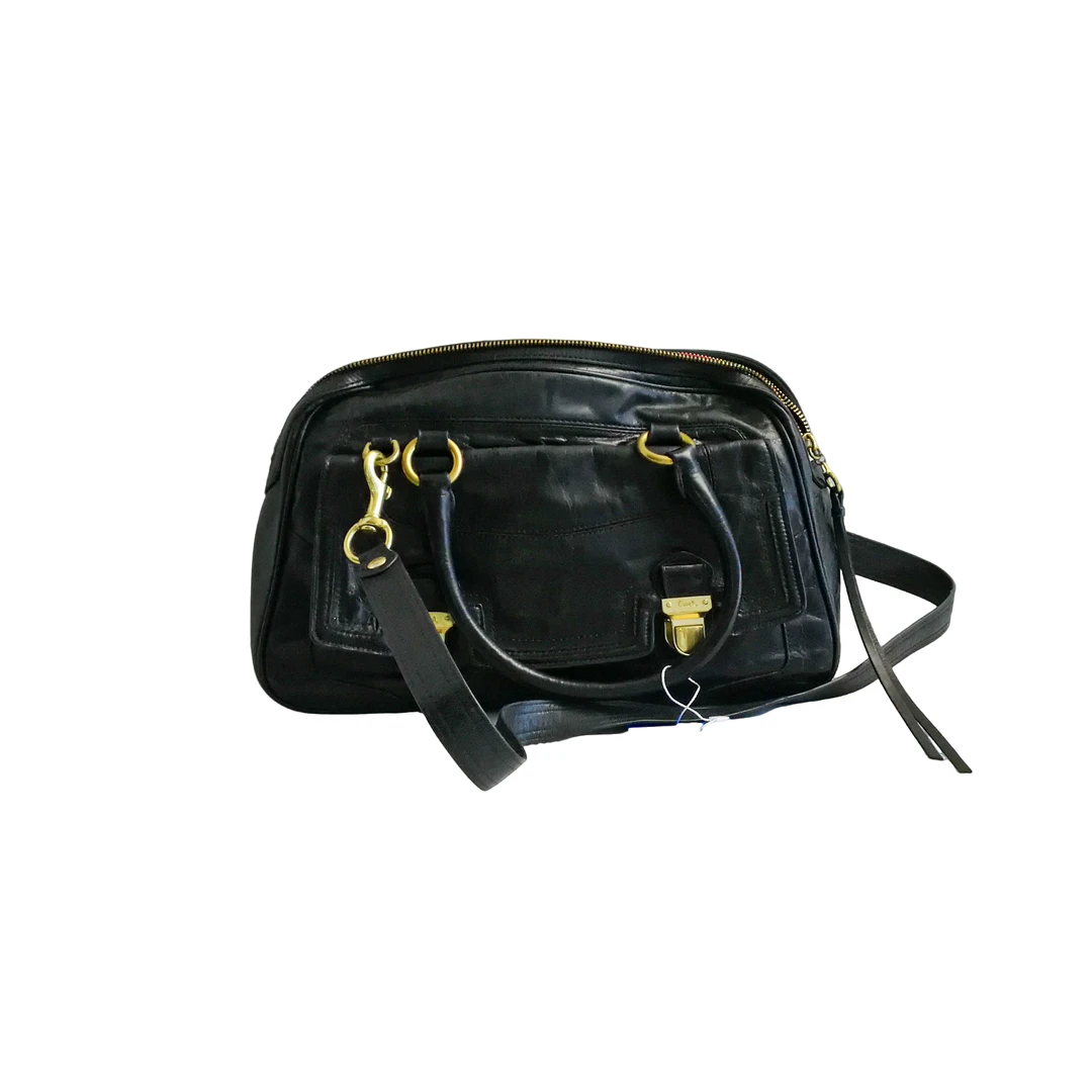 95新  coach 黑色皮质手提包 a032025