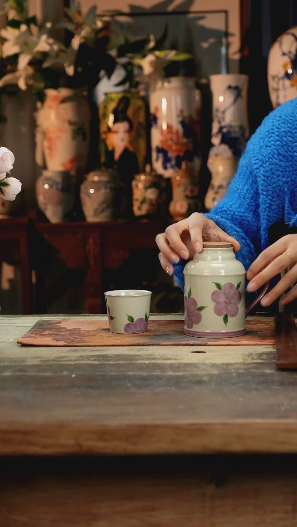 【闪购商品】瓷片景德镇纯手工釉下彩精品花瓶