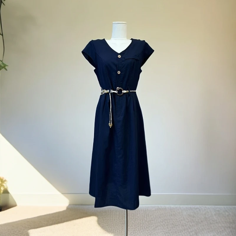 259133 小飞袖收腰连衣裙显瘦气质时尚休闲百搭