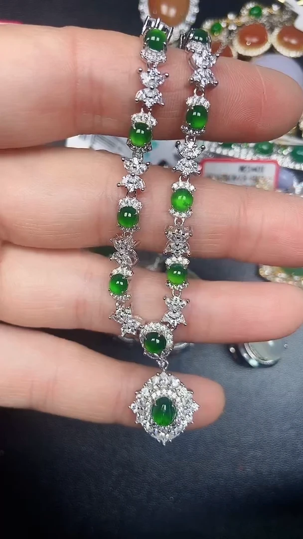 银S925镶嵌戒指翡翠3400