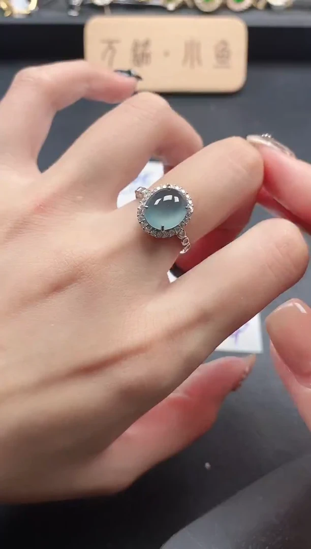 银S925镶嵌戒指翡翠51151