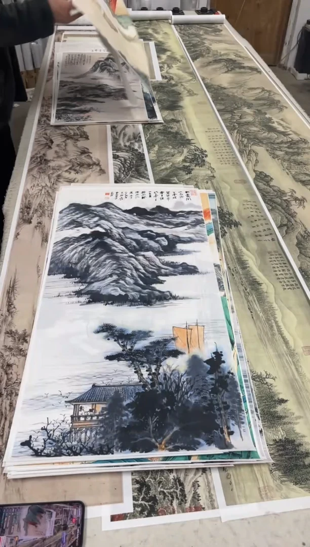 19 张大千山水 微喷复刻