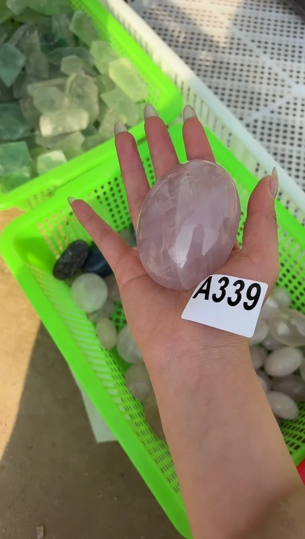 【闪购商品】水晶摆件未镶嵌粉水晶手把件 339