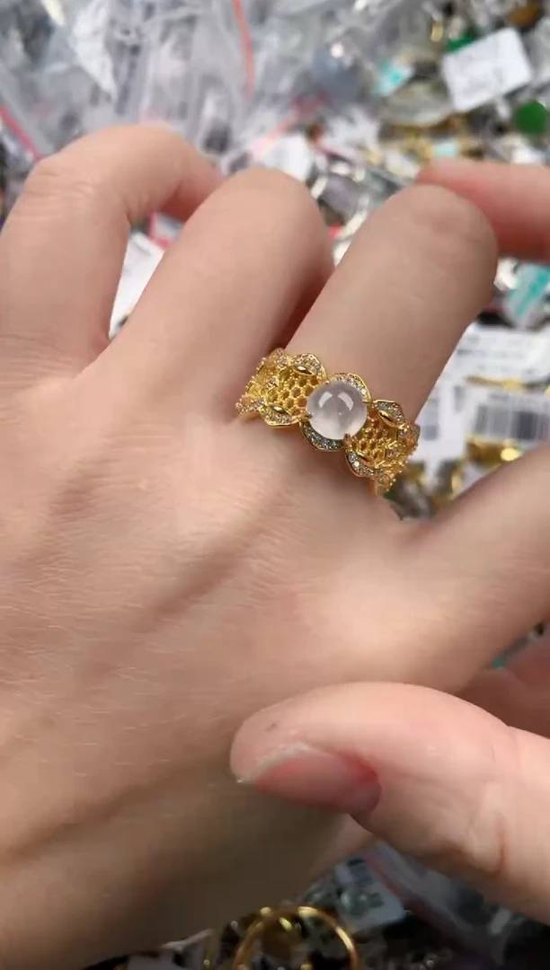 银S925镶嵌戒指翡翠141414---9