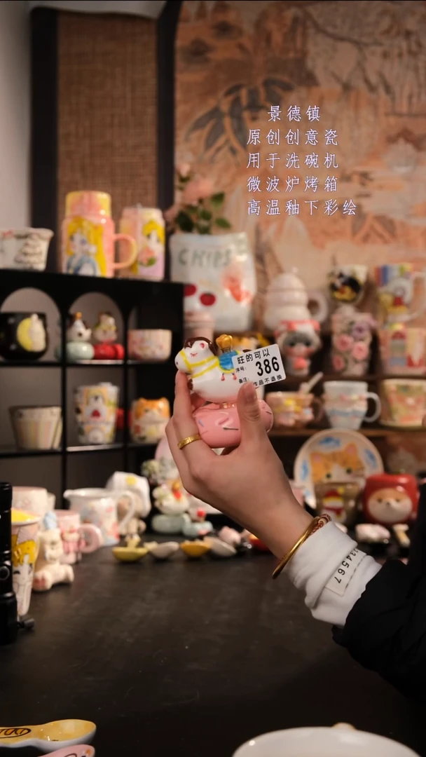 摆件陶旺的可以陶瓷手工手绘设计师款