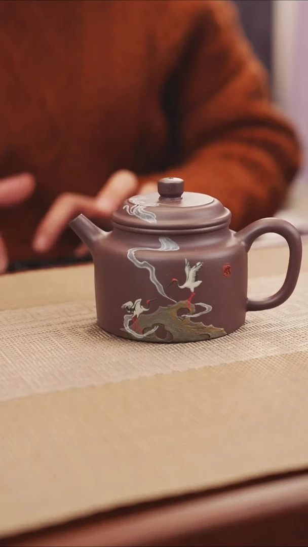 原矿天青紫泥德中紫砂壶25